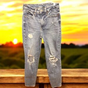 Old Navy Light Blue Distressed Boyfriend Jeans